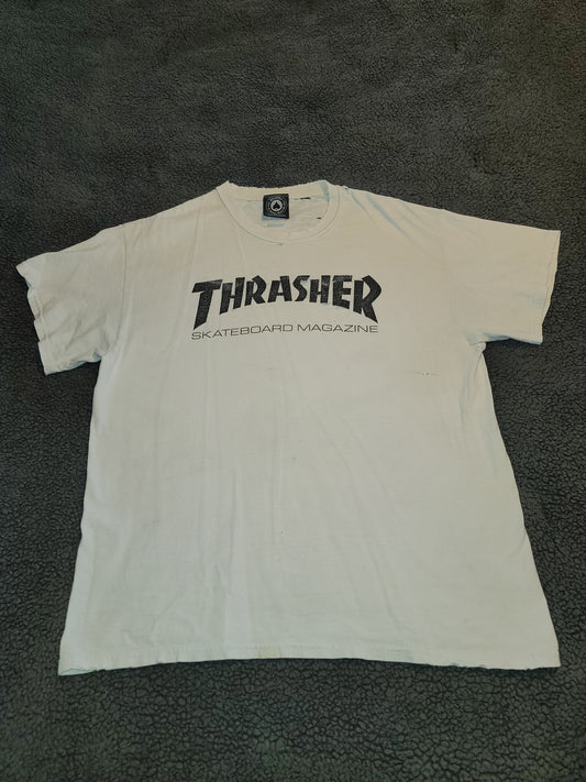 Thrasher white T  black logo size L